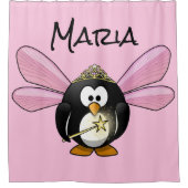 Shower Curtain Pink Fairy Penguin Douchegordijn (Voorkant)