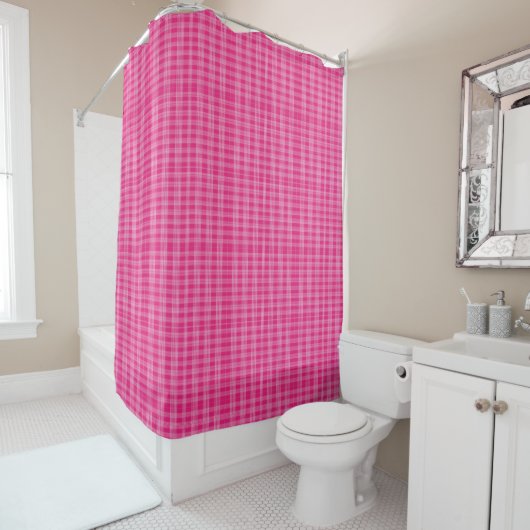 Shower Curtain Pink-speldenband Douchegordijn (In situ)