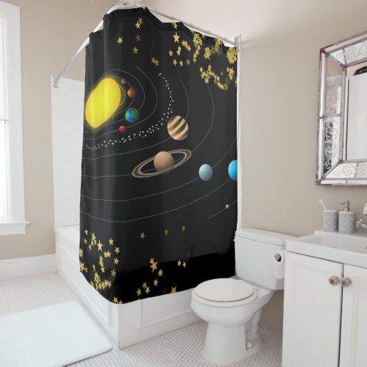 Shower Curtain Planets Douchegordijn (In situ)