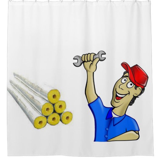 Shower Curtain Plumber Douchegordijn (Voorkant)