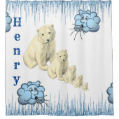 Shower Curtain Polar Beer Ice Burg Clouds Douchegordijn (Voorkant)