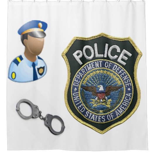 Shower Curtain Policeman Douchegordijn (Voorkant)