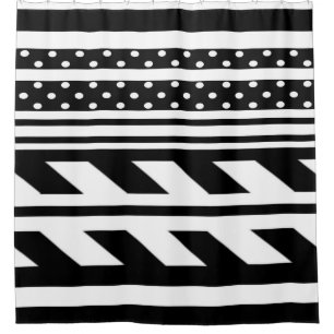 Shower Curtain/Polka Dots and Stripes Douchegordijn
