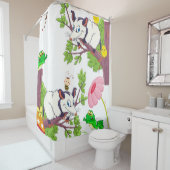 Shower Curtain Possum Frog Chicks Floral Douchegordijn (In situ)