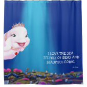Shower Curtain prinses Eviana "Ik hou van het Zee. Douchegordijn (Voorkant)