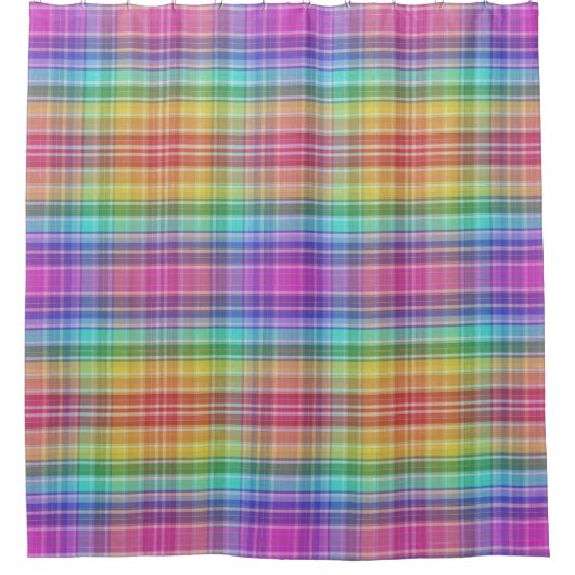 Shower Curtain - Rainbow Madras Douchegordijn (Voorkant)