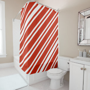 Shower Curtain/Red en White Stripes Douchegordijn