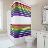 Shower Curtain - Regenbooggekleurde bars Douchegordijn (In situ)