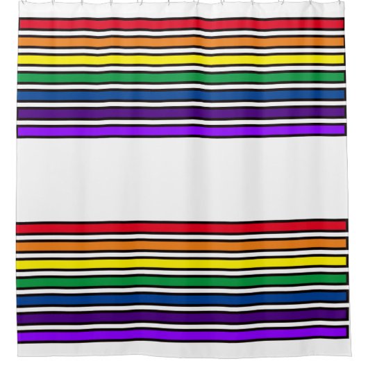 Shower Curtain - Regenbooggekleurde bars Douchegordijn (Voorkant)