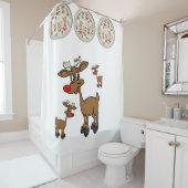 Shower Curtain Reindeer Douchegordijn (In situ)