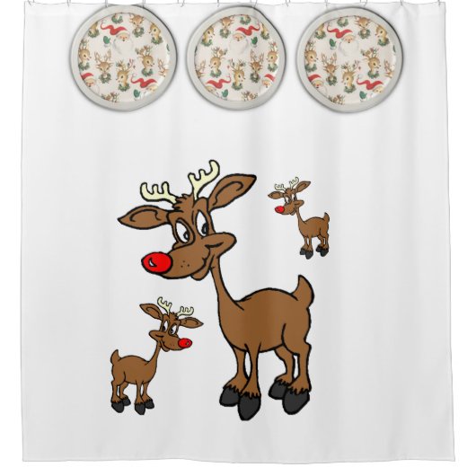 Shower Curtain Reindeer Douchegordijn (Voorkant)