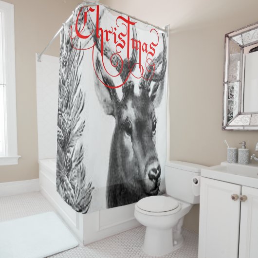Shower Curtain Reindeer Douchegordijn (In situ)