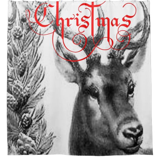 Shower Curtain Reindeer Douchegordijn (Voorkant)