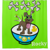 Shower Curtain Rocky Dog Botten Duck Douchegordijn (Voorkant)