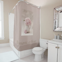 Shower Curtain Romantic op hart met tekst