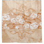Shower Curtain Roos Marble Floral Douchegordijn (Voorkant)
