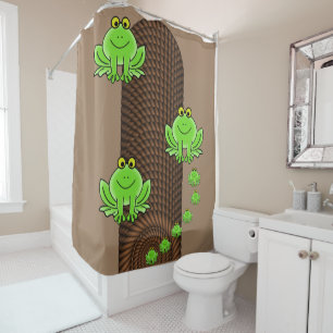 Shower Curtain Rope Green Kikkers Douchegordijn