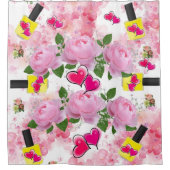 Shower Curtain Roses Yellow Nail Pools hart Douchegordijn (Voorkant)