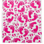 Shower Curtain roze Baby Feet Heets Douchegordijn (Voorkant)