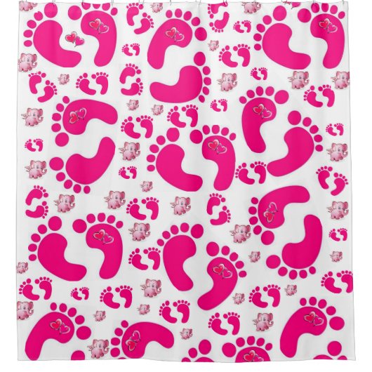 Shower Curtain roze Baby Feet Heets Douchegordijn (Voorkant)