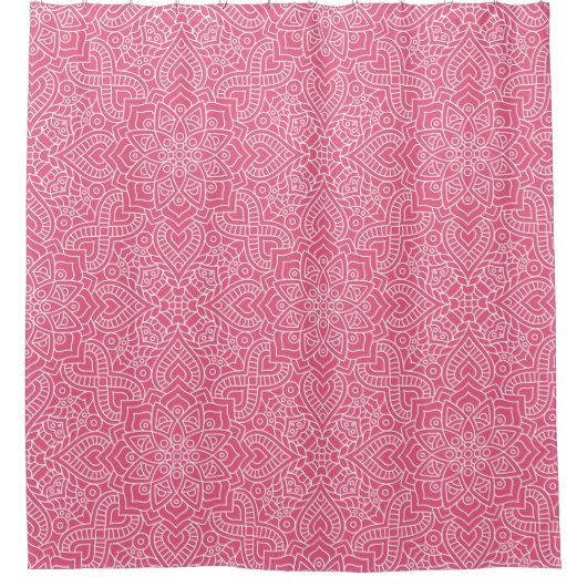 Shower Curtain-roze Floral Douchegordijn (Voorkant)