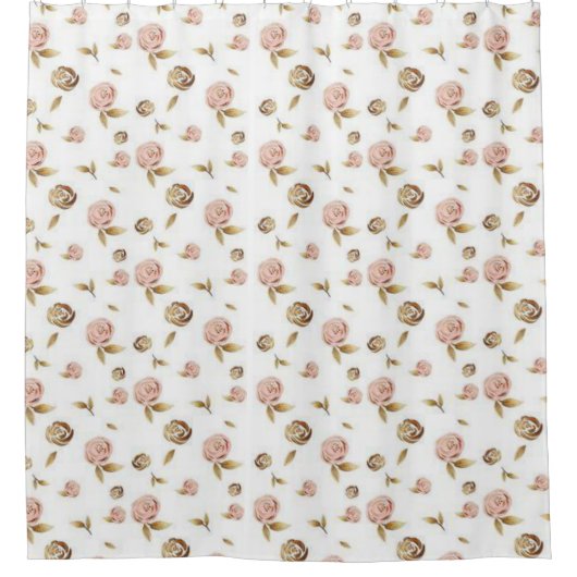 Shower Curtain Roze Rose Petals Douchegordijn (Voorkant)