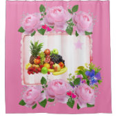 Shower Curtain Roze Roses Fruit Douchegordijn (Voorkant)