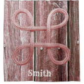 Shower Curtain Rustic Red Wood Rope Douchegordijn (Voorkant)