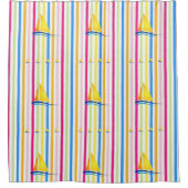 Shower Curtain Sailboat Douchegordijn (Voorkant)