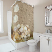 Shower Curtain Sand Clams Beach Stones Douchegordijn (In situ)
