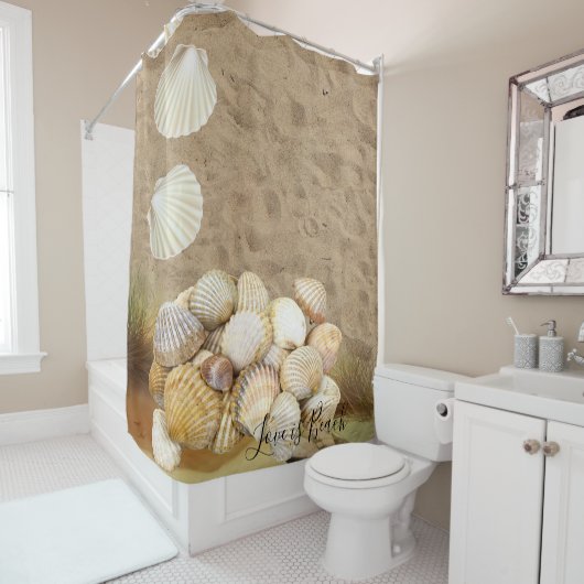 Shower Curtain Sand Clams Beach Stones Douchegordijn (In situ)