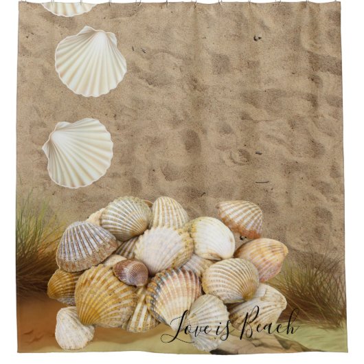 Shower Curtain Sand Clams Beach Stones Douchegordijn (Voorkant)