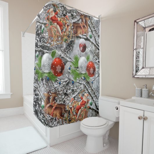 Shower Curtain Santa Douchegordijn (In situ)