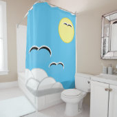 Shower Curtain - Seagulls in vlucht Douchegordijn (In situ)