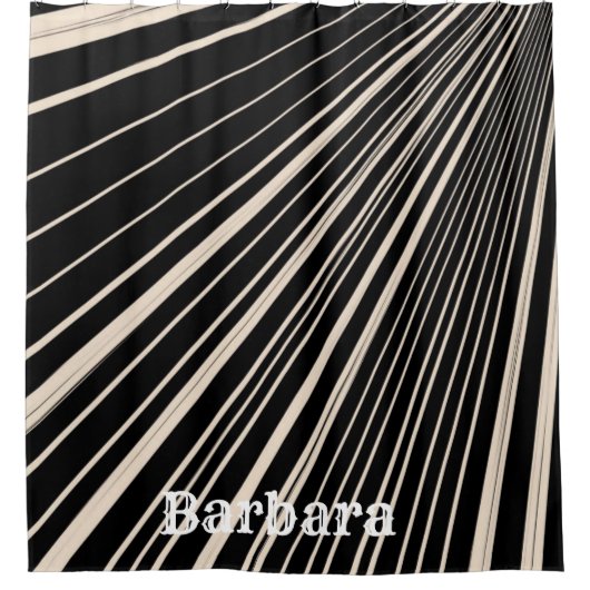 Shower Curtain Sepia Stripe Douchegordijn (Voorkant)