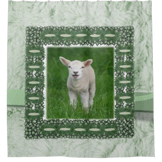 Shower Curtain Sheep Douchegordijn (Voorkant)