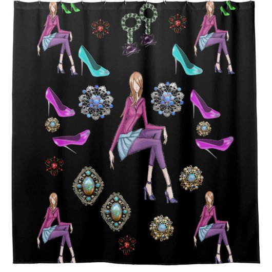 Shower Curtain Shoe Douchegordijn (Voorkant)