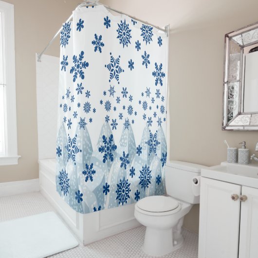 Shower Curtain Snowflakes Douchegordijn (In situ)