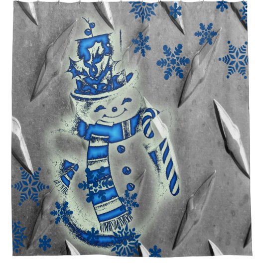 Shower Curtain Snowman Douchegordijn (Voorkant)