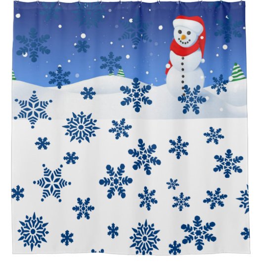Shower Curtain Snowman Douchegordijn (Voorkant)