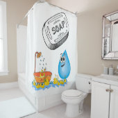 Shower Curtain Soap Ducks Fish Douchegordijn (In situ)