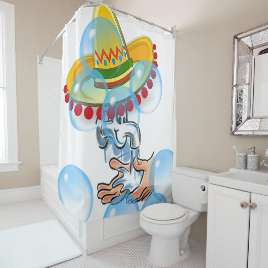 Shower Curtain Soap Suds Douchegordijn (In situ)