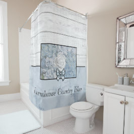 Shower Curtain Specialized Farmhouse Blue Floral Douchegordijn