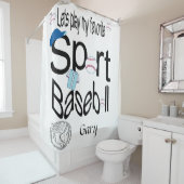 Shower Curtain Sports Baseball Douchegordijn (In situ)