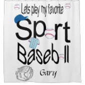 Shower Curtain Sports Baseball Douchegordijn (Voorkant)