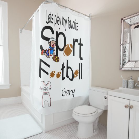 Shower Curtain Sports Football Douchegordijn (In situ)