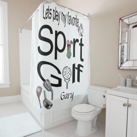 Shower Curtain Sports Golf Douchegordijn (In situ)