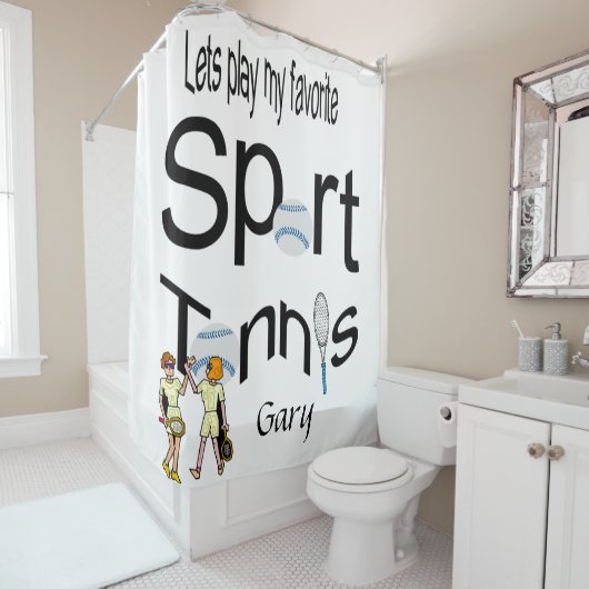 Shower Curtain Sports Tennis Douchegordijn (In situ)