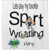 Shower Curtain Sports Wresting Douchegordijn (Voorkant)