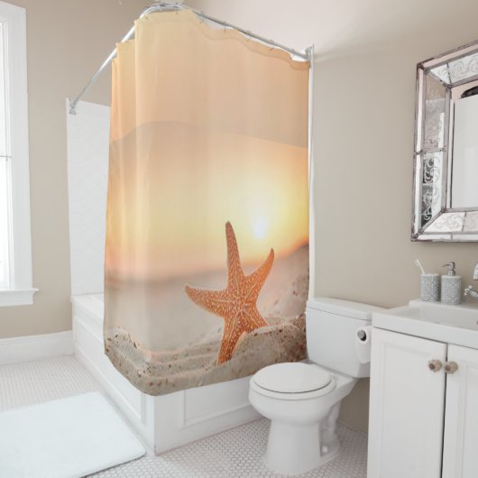 Shower Curtain Starfish Beach Douchegordijn (In situ)